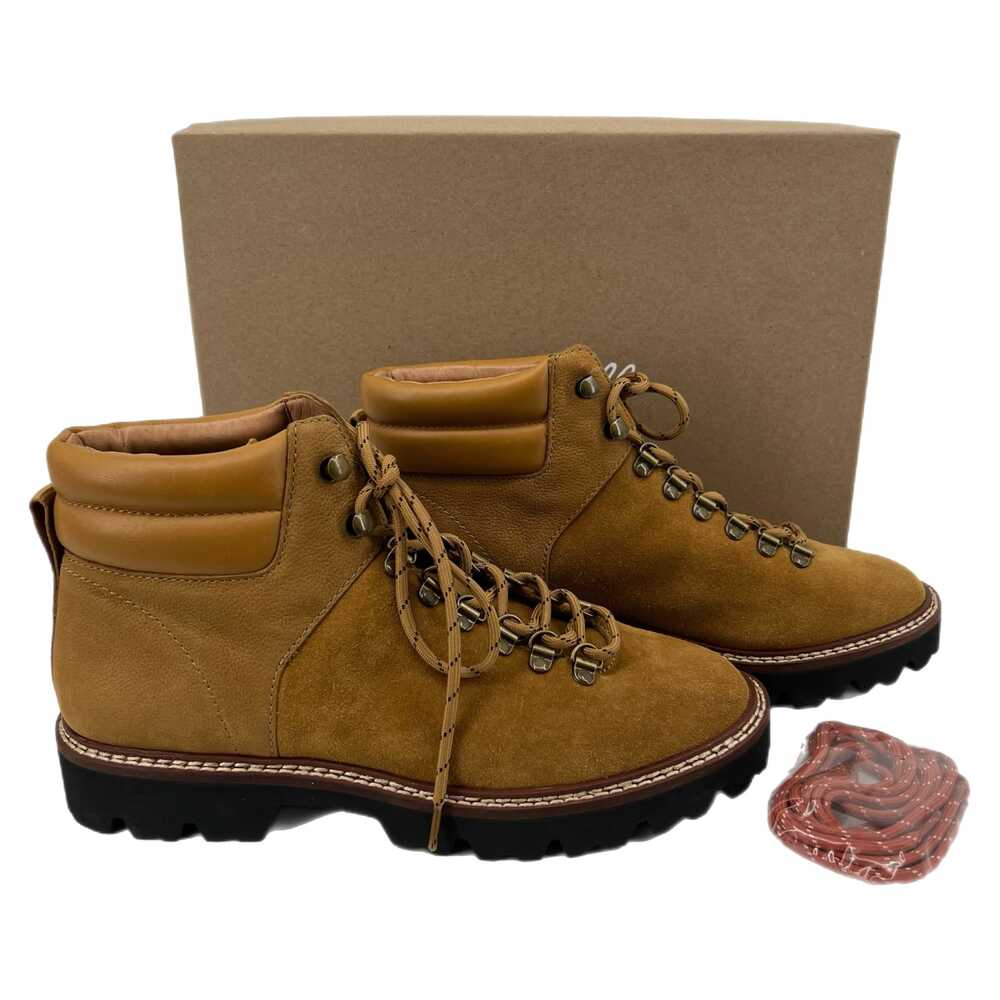 Madewell Tan Lace Up Lugsole Booties | Size 8
